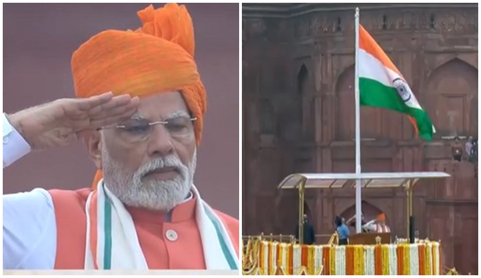 PM Modi: ఎర్రకోటపై జాతీయ జెండా ఎగురవేసిన ప్రధాని.. జాతినుద్దేశించి మోదీ ప్రసంగం